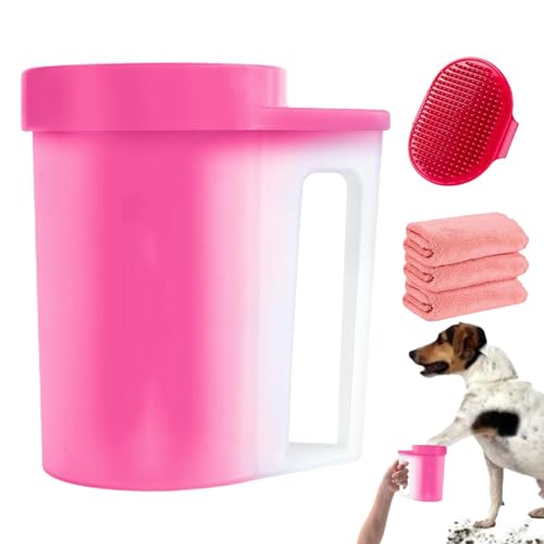 Generisch Hundepfotenwascher, Hundefußwascher - Tragbarer Hundepfotenreiniger | Saugfähige Handtücher im Lieferumfang enthalten. Pfotenwascher für große Hunde, mittelgroße Hunde und alle Arten von von Generisch