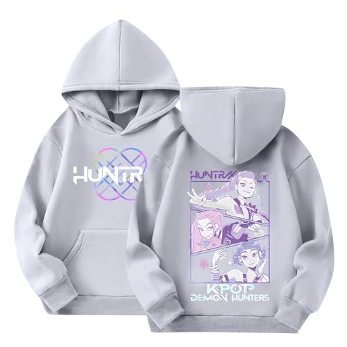 Generisch Hunters Hoodie Jungen Mädche Kinder – K-Pop Streetwear Kapuzenpullover im Demons Anime Stil, Lässiges Sweatshirt für Teenager und Erwachsene von Generisch