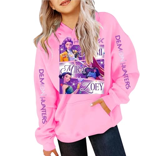 Generisch Hunters Hoodie K-Pop Jungen Mädche Kinder – Bequemer Demons Kapuzenpullover mit Vintage Print, Casual Sweatshirt für Fans von Anime & Streetwear von Generisch