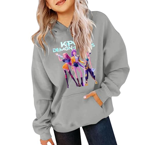 Generisch Hunters K-Pop Hoodie Jungen Mädche Kinder– Demons Style Kapuzenpullover mit Anime Druck, Bequemes Sweatshirt für Mädchen, Jungen und Erwachsene von Generisch