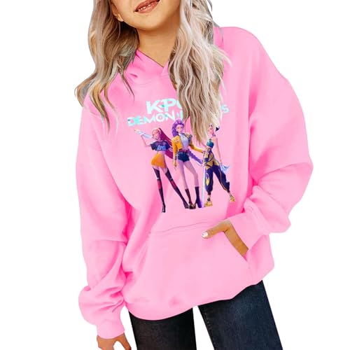 Generisch Hunters K-Pop Hoodie Jungen Mädche Kinder– Demons Style Kapuzenpullover mit Anime Druck, Bequemes Sweatshirt für Mädchen, Jungen und Erwachsene von Generisch