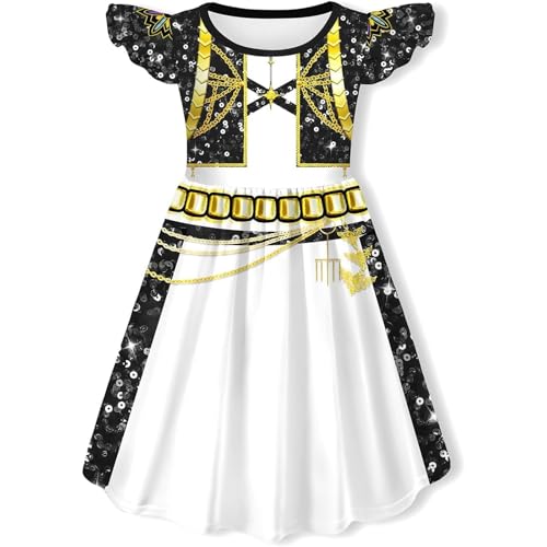 Generisch Huntrix Kpop Kleidung Kinder Mädchen Sommer Fancy Kleid Anime Huntrix Kpop Singer Rumi Mira Zoey Cosplay Casual Kleidung für Mädchen von Generisch