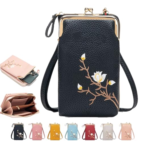 Generisch Indefinitet/Declrationun Women Sling Cross, Women Sling Cross-Body Wallet with Mobile Cell Phone Holder (Black) von Generisch