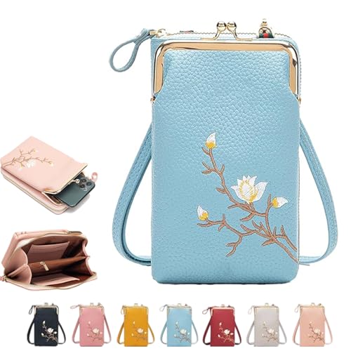 Generisch Indefinitet/Declrationun Women Sling Cross, Women Sling Cross-Body Wallet with Mobile Cell Phone Holder (Blue) von Generisch
