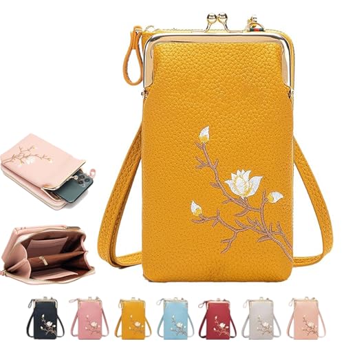 Generisch Indefinitet/Declrationun Women Sling Cross, Women Sling Cross-Body Wallet with Mobile Cell Phone Holder (Yellow) von Generisch