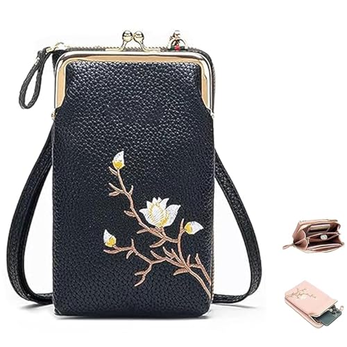 Generisch Indefinitet Cross-Body, Women Sling Cross-Body Wallet with Mobile Cell Phone Holder (Black) von Generisch