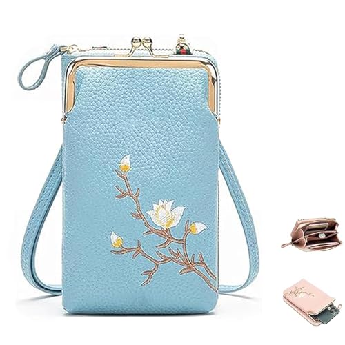 Generisch Indefinitet Cross-Body, Women Sling Cross-Body Wallet with Mobile Cell Phone Holder (Blue) von Generisch