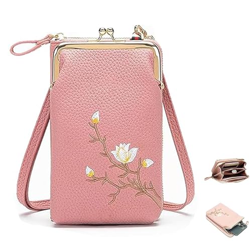 Generisch Indefinitet Cross-Body, Women Sling Cross-Body Wallet with Mobile Cell Phone Holder (Dark Pink) von Generisch