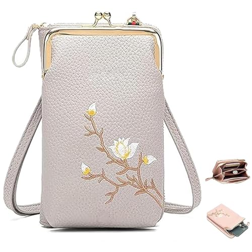 Generisch Indefinitet Cross-Body, Women Sling Cross-Body Wallet with Mobile Cell Phone Holder (Grey) von Generisch