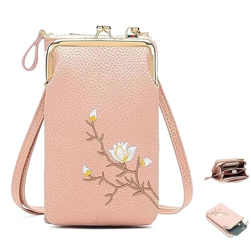 Generisch Indefinitet Cross-Body, Women Sling Cross-Body Wallet with Mobile Cell Phone Holder (Pink) von Generisch