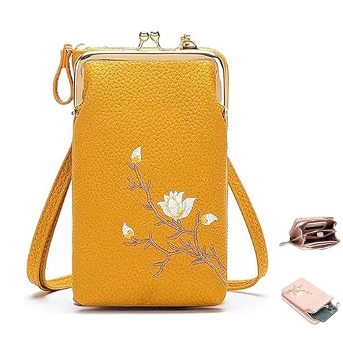 Generisch Indefinitet Cross-Body, Women Sling Cross-Body Wallet with Mobile Cell Phone Holder (Yellow) von Generisch