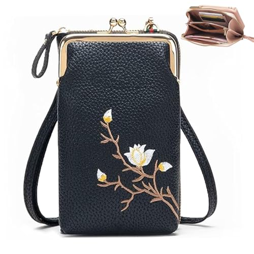 Generisch Indefinitet Women Sling Cross-Body Wallet, Crossbody Bags for Women, with Mobile Cell Phone Holder, for Outdoor Travel (Black) von Generisch