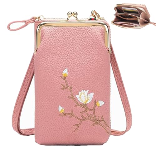 Generisch Indefinitet Women Sling Cross-Body Wallet, Crossbody Bags for Women, with Mobile Cell Phone Holder, for Outdoor Travel (Pink) von Generisch