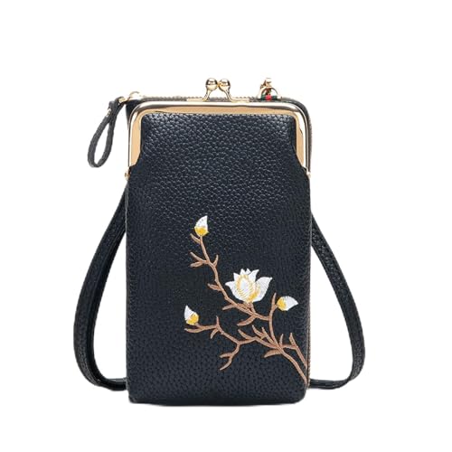 Generisch Indefinitet Women Sling Cross-Body Wallet, Women Sling Cross-Body Wallet with Mobile Cell Phone Holder for Womens Travel (Black) von Generisch