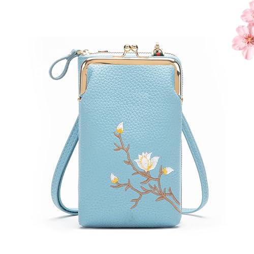 Generisch Indefinitet Women Sling Cross-Body Wallet, Women Sling Cross-Body Wallet with Mobile Cell Phone Holder for Womens Travel (Blue) von Generisch