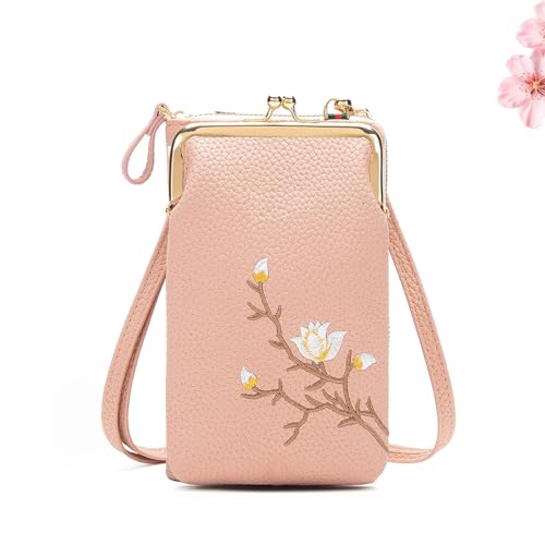 Generisch Indefinitet Women Sling Cross-Body Wallet, Women Sling Cross-Body Wallet with Mobile Cell Phone Holder for Womens Travel (Pink1) von Generisch
