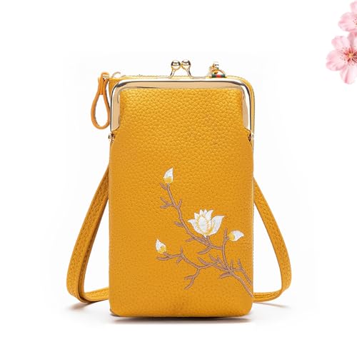 Generisch Indefinitet Women Sling Cross-Body Wallet, Women Sling Cross-Body Wallet with Mobile Cell Phone Holder for Womens Travel (Yellow) von Generisch