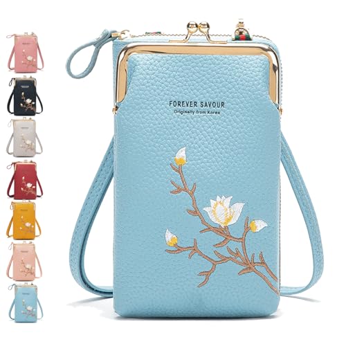 Generisch Indefinitet Women Sling Cross-Body Wallet, with Mobile Cell Phone Holder, Crossbody Bags for Women Travel (Blue) von Generisch