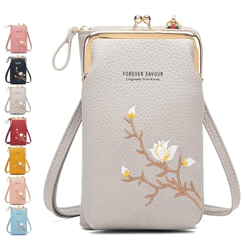 Generisch Indefinitet Women Sling Cross-Body Wallet, with Mobile Cell Phone Holder, Crossbody Bags for Women Travel (White) von Generisch