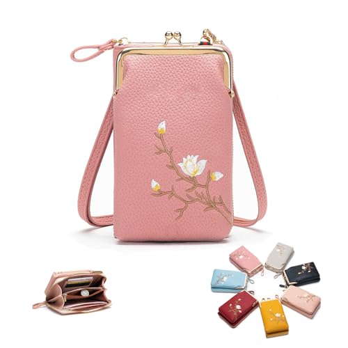 Generisch Indefinitet Women Sling Cross-Body Wallet,Forever Savour Women Sling Cross-Body Wallet with Mobile Cell Phone Holder (Pink) von Generisch