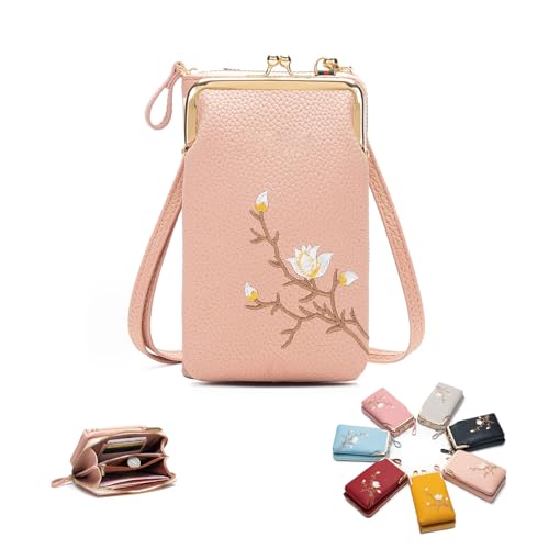 Generisch Indefinitet Women Sling Cross-Body Wallet,Forever Savour Women Sling Cross-Body Wallet with Mobile Cell Phone Holder (Pink b) von Generisch