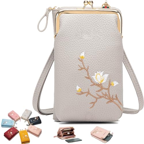 Generisch Indefinitet Women Sling Cross-Body Wallet with Mobile Cell Phone Holder, Crossbody Bags for Women Travel (Beige) von Generisch