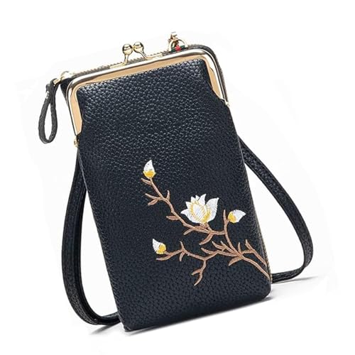 Generisch Indefinitet Women Sling Cross-Body Wallet with Mobile Cell Phone Holder, Indefinitet Mobile Phone Bag for Women Travel (Black) von Generisch