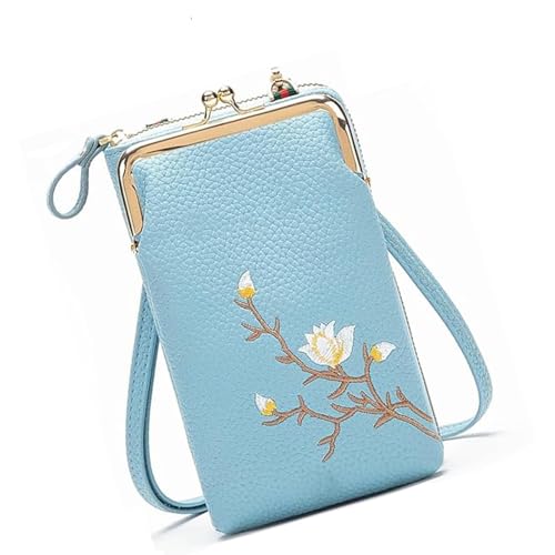 Generisch Indefinitet Women Sling Cross-Body Wallet with Mobile Cell Phone Holder, Indefinitet Mobile Phone Bag for Women Travel (Blue) von Generisch