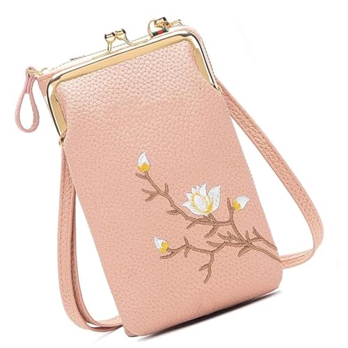 Generisch Indefinitet Women Sling Cross-Body Wallet with Mobile Cell Phone Holder, Indefinitet Mobile Phone Bag for Women Travel (Dark Pink) von Generisch