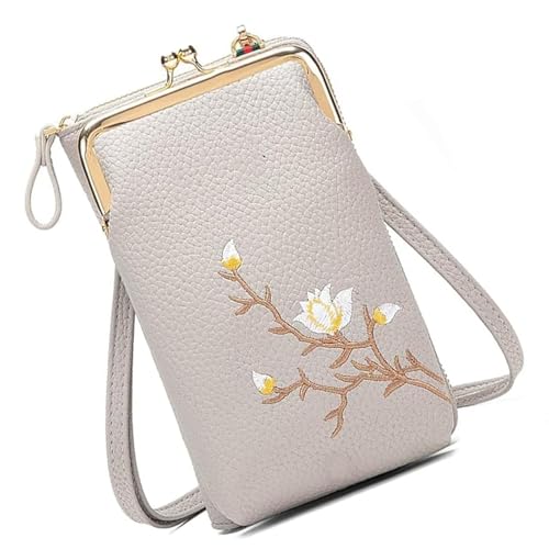 Generisch Indefinitet Women Sling Cross-Body Wallet with Mobile Cell Phone Holder, Indefinitet Mobile Phone Bag for Women Travel (Gray) von Generisch