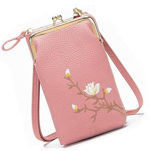 Generisch Indefinitet Women Sling Cross-Body Wallet with Mobile Cell Phone Holder, Indefinitet Mobile Phone Bag for Women Travel (Pink) von Generisch