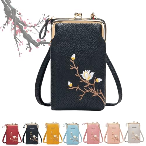 Generisch Indefinitet Women Sling Cross-Body Wallet with Mobile Cell Phone Holder, Large Crossbody Bags for Women Travel (Black) von Generisch