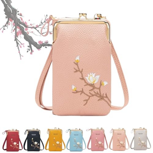 Generisch Indefinitet Women Sling Cross-Body Wallet with Mobile Cell Phone Holder, Large Crossbody Bags for Women Travel (Coral) von Generisch