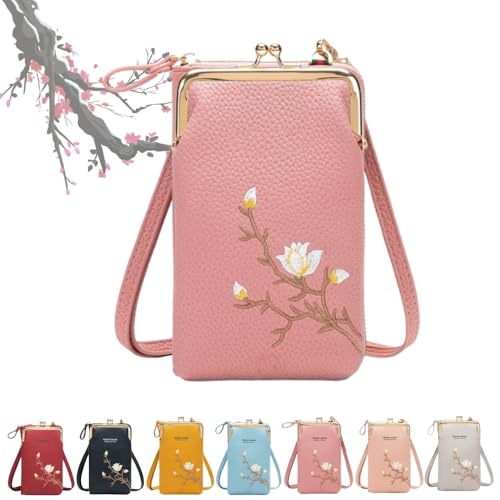 Generisch Indefinitet Women Sling Cross-Body Wallet with Mobile Cell Phone Holder, Large Crossbody Bags for Women Travel (Pink) von Generisch