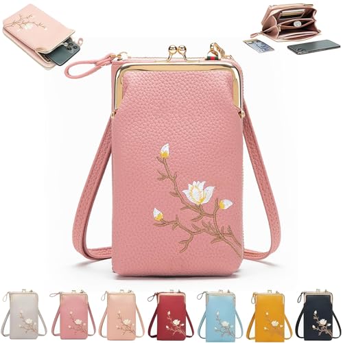 Generisch Indefinitet Women Sling Cross-Body Wallet with Mobile Cell Phone Holder, Small Crossbody Purses (pink) von Generisch