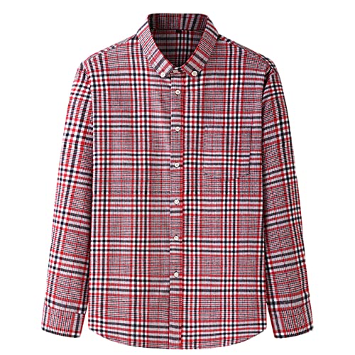 Generisch JIER Herren Hemd Kariertes Freizeithemd Button Normale Passform Freizeit Business Party Freizeithemd Businesshemd Langarmhemd Langarmshirt Hemden (Mehrfarbig 5,5XL,5XL) von Generisch