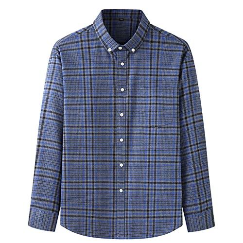 Generisch JIER Herren Hemd Kariertes Freizeithemd Button Normale Passform Freizeit Business Party Freizeithemd Businesshemd Langarmhemd Langarmshirt Hemden (Mehrfarbig 6,8XL,8XL) von Generisch