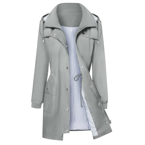 Generisch Jacke Damen Frühling Hybrid Jacke Damen Große Größen Elegante Sweatjacke Softshelljacken Bomberjacke Ultraleicht Zip Winterjacke Wasserdicht Outdoorjacke Bekleidung Grau Xxl von Generisch