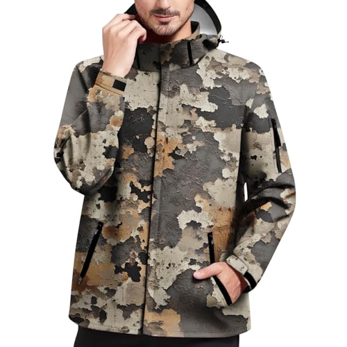 Generisch Jacke Herren Regenjacke für Wandern Trekking Strickjacke mit Reißverschluss Winterjacke Trainingsjacke Laufjacke Softshelljacke Fahrradjacke Faltbare Wasserdicht Oversized Hoodie Segeljacke von Generisch
