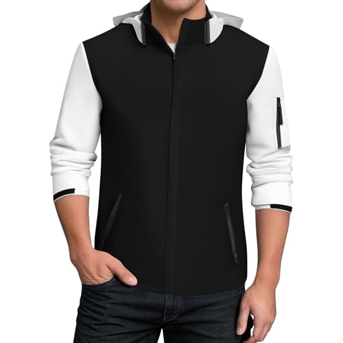 Generisch Jacke Herren Trainingsanzug Atmungsaktiv Baseball Outdoorjacke Baseball Jacke Laufjacke Joggen wasserdichte Jogging Kleidung 2#weiß 4XL von Generisch