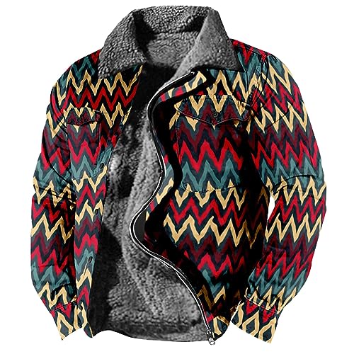 Jacke Herren Winter, Warm Gefüttert Skijacke Wasserdicht Regenjacke Snowboardjacke Outdoor Funktionsjacke Arbeitsjacke Blouson Leather Jacket Men Wintermantel (4XL, Rot) von Generisch
