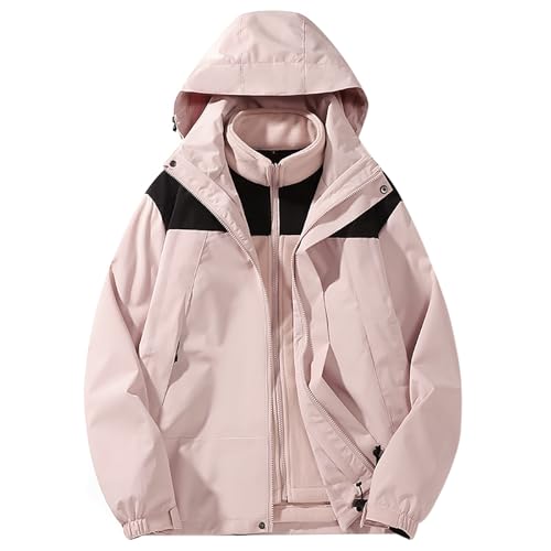 Generisch Jacke Herren Winter,Skijacke Herren:Winterjacke Wasserdicht 4xl Winter Jacke Snowboardjacke 3 in 1 Softshelljacke Warme Arbeitsjacke Regenjacke Reduziert Herrenjacke Schwarz von Generisch