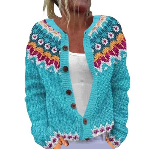 Generisch Jacken Damen, Bolero Strick, Pullover Strickjacken Elegante Winter Warm Herbst Jacke Strick Übergangsjacke Leichte Sweater Norweger Strickpullover von Generisch