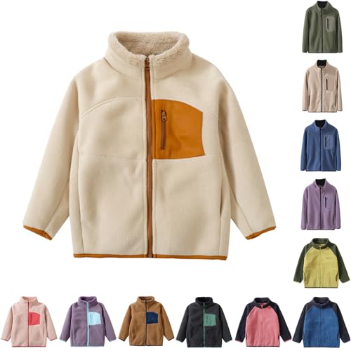 Generisch Jacken Für Mädchen Fleecejacke Kinder Winterjacke Mädchen Wintermantel Warme Teddyjacke Outdoorjacke Stehkragen Fleecejacken Flauschig Fleece Jacke Winterjacke 140 von Generisch