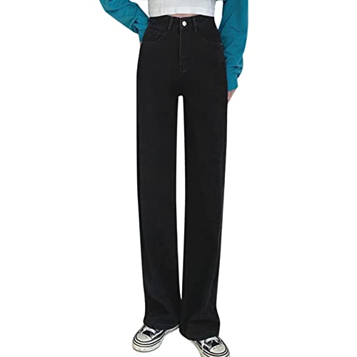 Generisch Jeans Damen High Waist Schlaghose Damen Jeans mit Löchern Stretch Baggy Jeans Jeans Stretch Damen Herbst Hose Damen Jeans Grau von Generisch