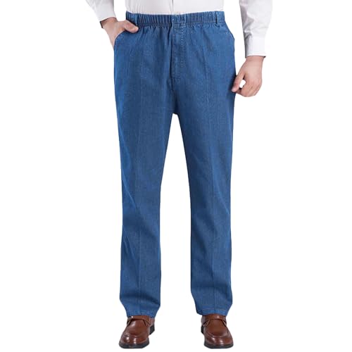 Generisch Jeans Herren Straight, Herren Jeans Stretch Denim Blue Jeanshose Arbeitshose Slim Regular Modern Regular Fit 32 Mit Knopfleiste Cowboy Jogginghose von Generisch