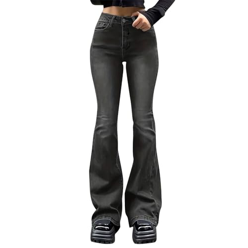 Generisch Jeans Weites Bein Damen Jeans Damen Y2k Flared High Waist Jeanshose Slim Stretch Jeanshosen Weites Bein Casual Denim Pants Leichte Shaping Hosen FüR MäDchen von Generisch