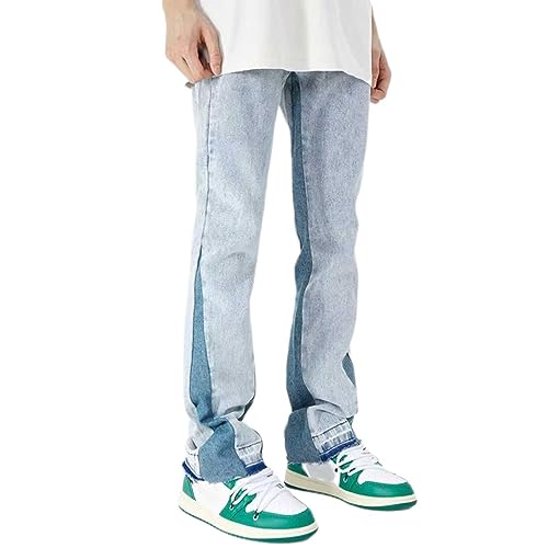 Generisch Jeanshose Herren Männliche Trend-Persönlichkeits-Jeans, lässige Patchwork-Farbe, Blumenmuster, Bein-Reißverschluss-Bund, Lazy-Wind-Jeans Komfortable Jean Alltagshose für Herren (Blue, M) Generisch Jeanshose Herren Männliche Trend-Persönlichkeits-Jeans, lässige Patchwork-Farbe, Blumenmuster, Bein-Reißverschluss-Bund, Lazy-Wind-Jeans Komfortable Jean Alltagshose für Herren (Blue, M) von Generisch