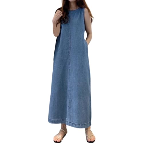 Generisch Jeanskleid Damen Ärmellos Elegant Kleid Freizeit Jeanshemd Luftige Bodycon Oversize Jeanskleid Sommer Denim Dress Generisch Jeanskleid Damen Ärmellos Elegant Kleid Freizeit Jeanshemd Luftige Bodycon Oversize Jeanskleid Sommer Denim Dress von Generisch