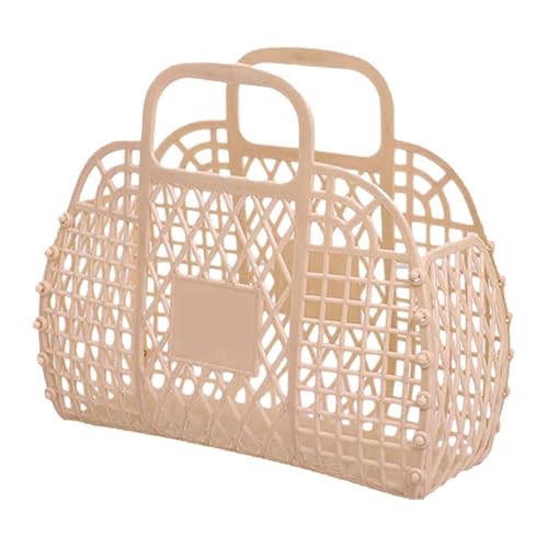 Generisch Jelly Basket Bag - PP 24x21x9.5cm | Tote Bag Mesh For Toy Storage with Lightweight Design, Summer Fashion Accessory, Trendy Reusable Easter Basket Handbags | Beach Wedding Concert Outdoor von Generisch
